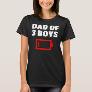 T-shirt Hommes Fatigué Papa De 3 Garçons Batterie Basse Po