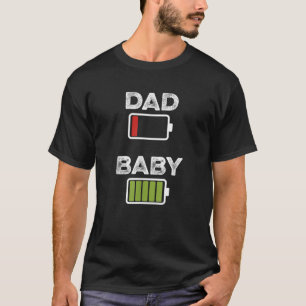 T-shirt Hommes Fatigué Papa Faible Batterie Bébé Pleine Ch
