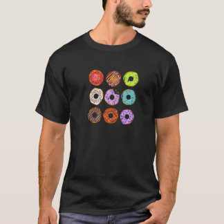 T-shirt Hommes Femmes Donuts de couleur beignets Saupoudre