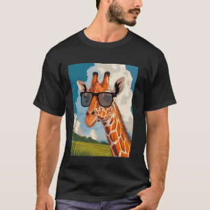 T-shirt Hommes Femmes Enfants Zèbre Avec Lunettes de Solei