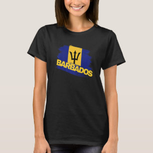 T-shirt Hommes Femmes Fières Barbade Drapeau Carte Barbado