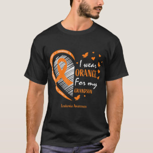 T-shirt Hommes Femmes Je Porte L'Orange Pour Ma Leucémie D