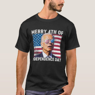 T-shirt Hommes Femmes Joe Biden A Confondu Joyeux 4Ème De
