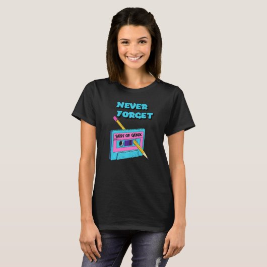 T-shirt Hommes Femmes Rétro 1980's Cassette Tape Gen X Nev (Devant entier)