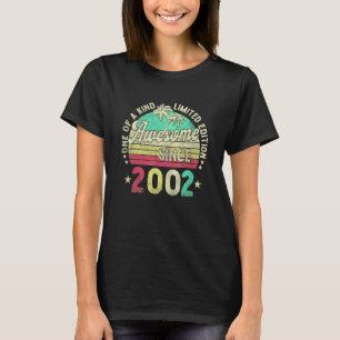 T-shirt Hommes Femmes Rétro Vintage 2002 20 Ans 20e Annive