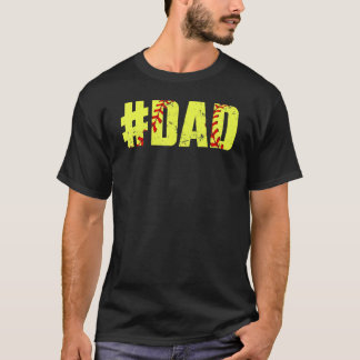T-shirt Hommes Fête des pères Rétro Hommes Softball X0008