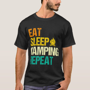 T-shirt Hommes feu de camp camping en forêt vie campeur
