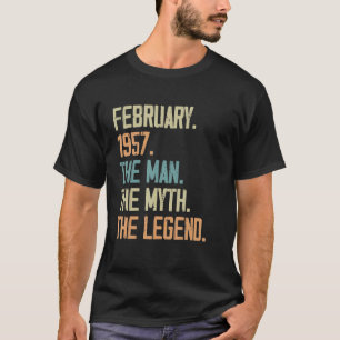 T-shirt Hommes Février 1957 Homme Mythe Légende Anniversai