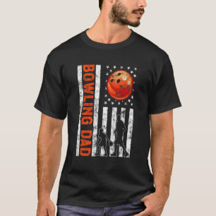T-shirt Hommes Fier Bowling Papa Retro American Flag Sport