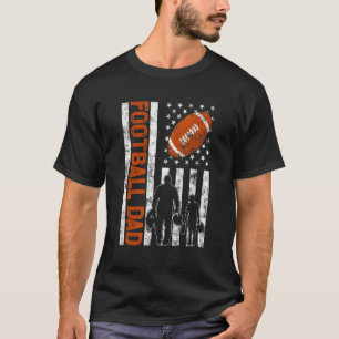 T-shirt Hommes Fier Football Papa Retro American Flag Spor