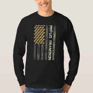 T-shirt Hommes Fier Grandson American Flag Football Père