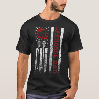 T-shirt Hommes Fier Lacrosse Papa Cool Drapeau Américain U