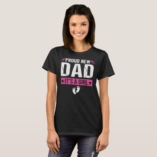 T-shirt Hommes Fier Nouveau Papa C'est une fille Nouveau P (Devant entier)