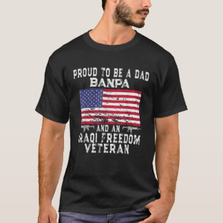 T-shirt Hommes Fier Papa Banpa Iraq Freedom Veteran Retro 