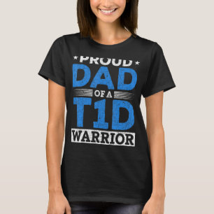 T-shirt Hommes Fier Papa D'Un Guerrier T1D Type 1 Diabète