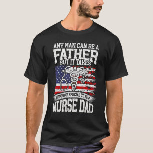 T-shirt Hommes Fier Papa D'Une Infirmière Fille Fête des p