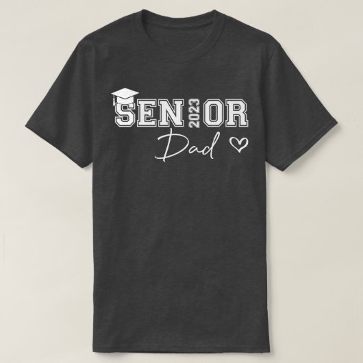 T-shirt Hommes fier papa mignon coeur Graduate Senior 2023 (Design devant)