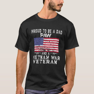 T-shirt Hommes Fier Papa Paw Vietnam Vétérinaire Rétro US