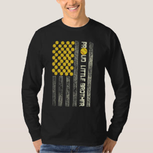 T-shirt Hommes Fier Petit Frère Américain Drapeau Softball