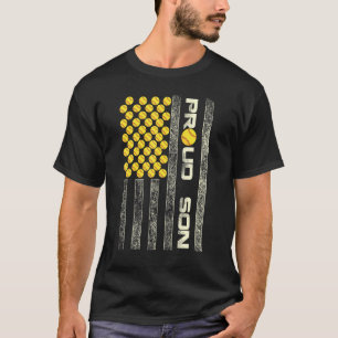 T-shirt Hommes Fier Son Drapeau Américain Softball Sport P