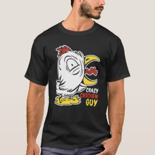 T-shirt Hommes fou poulets Guy poules