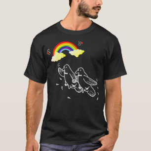 T-shirt Hommes Funny Gay Rainbow Birds LGBT Pride Parade