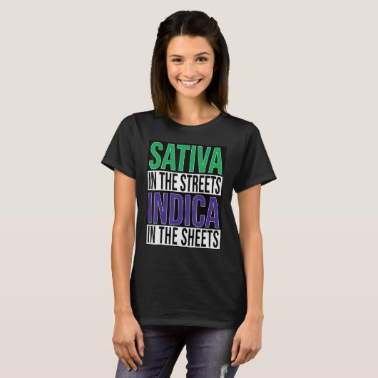 T-shirt Homme's Funny Stoner Shirt Sativa Dans Les Rues In (Devant entier)