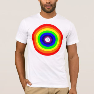 T-shirt Hommes gais Arc-en-ciel rond T Chemise