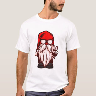 T-shirt Hommes Gangsta Gnome Père Noël Design Drôle Noël