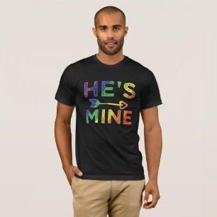 T-shirt Hommes Gay Couple Correspondant Il's Mine LGBT Pri