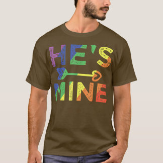 T-shirt Hommes Gay Couple Correspondant Il's Mine LGBT Pri