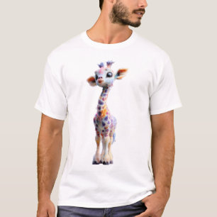 T-shirt Hommes Girafe Pastel Fantaisistes