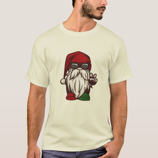 T-shirt Hommes Gnome Père Noël Manches courtes (Devant)