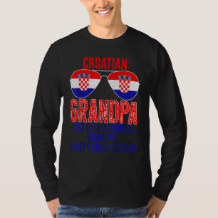 T-shirt Hommes grand-père croate Croatie Drapeau Lunettes 