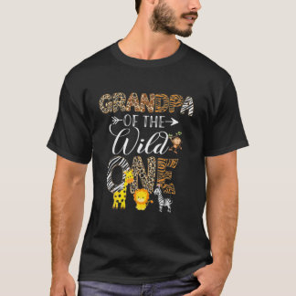 T-shirt Hommes Grand-Père Du Wild One Zoo Anniversaire Saf