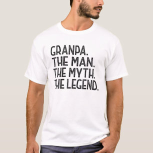 T-shirt Hommes Granpa Man Myth Légende Pour Grand-Père Fan