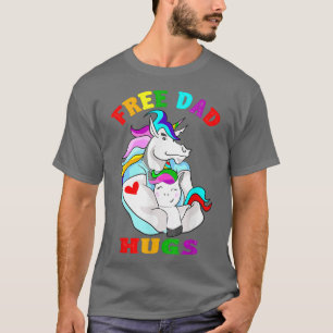 T-shirt Hommes Gratuit Papa Hugs LGBT Mois Gay pride Rainb