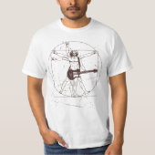 T-shirt Hommes Guitariste Rock Main Sign Vitruvian Man Gui (Devant)