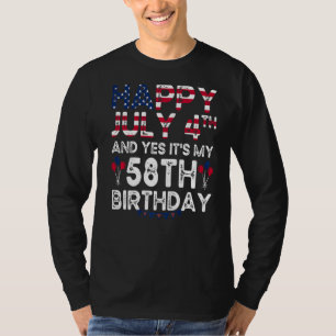 T-shirt Hommes heureux 4 Juillet Et Oui C'est Mon 58e anni