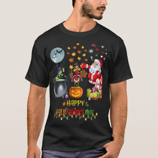 T-shirt Hommes Heureux Hallothanksmas Funny Hallowee (Devant)