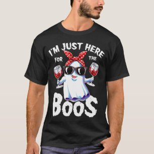 T-shirt Hommes ici pour les boos Halloween Femmes Fantôme