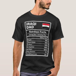T-shirt Hommes Iraqi Dad Nutrition Facts Nation Fête des p
