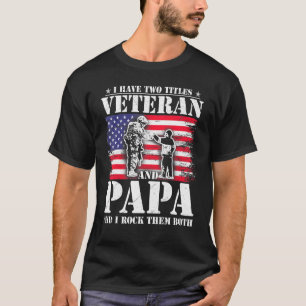 T-shirt Hommes J'Ai Deux Titres Vétérinaire Et Papa Pères 