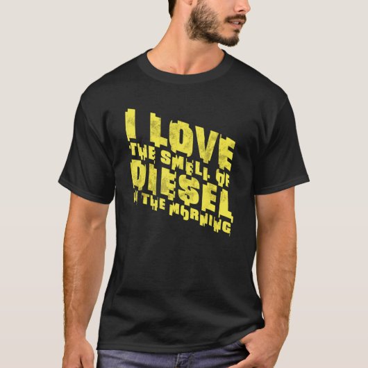 T-shirt Hommes J'Aime L'Odeur Du Diesel Dans Le Quo Du Mat (Devant)