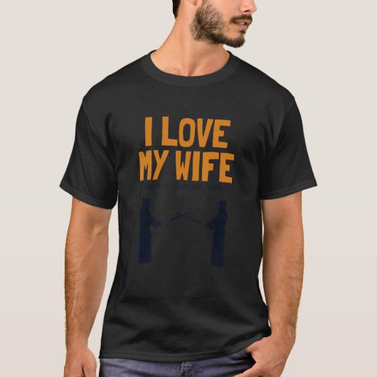 T-shirt Hommes J'Aime Ma Femme Kendo Kata Kenjutsu Bokuto (Devant)