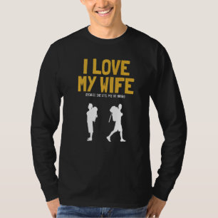 T-shirt Hommes J'Aime Ma Femme Randonnée Wander sac à dos