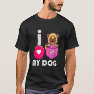 T-shirt Hommes J'Aime Mon Chien Carlin Papa Pugfather Anim