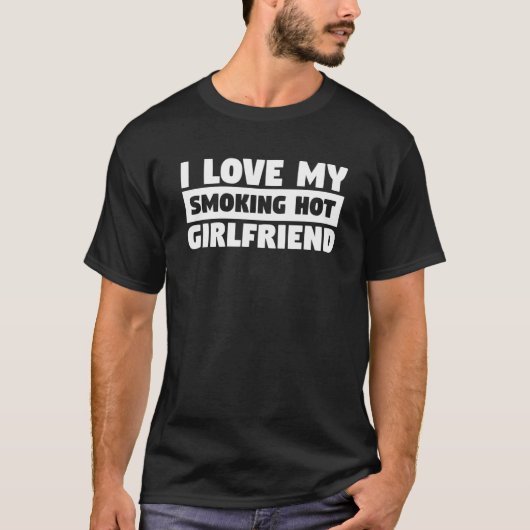 T-shirt Hommes J'Aime Mon Fumer Chaud Girlfriend Relation (Devant)