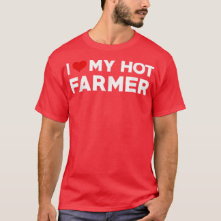 T-shirt Hommes J'Aime Mon Mari Chaud Farmer Fiance