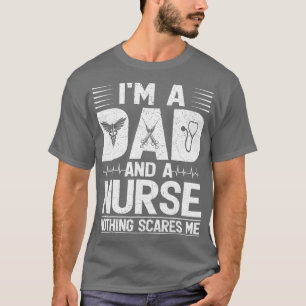 T-shirt Hommes Je suis papa et infirmière Rien ne me fait 